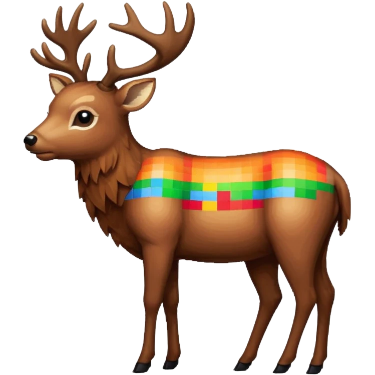 pixel deer eating words emoji