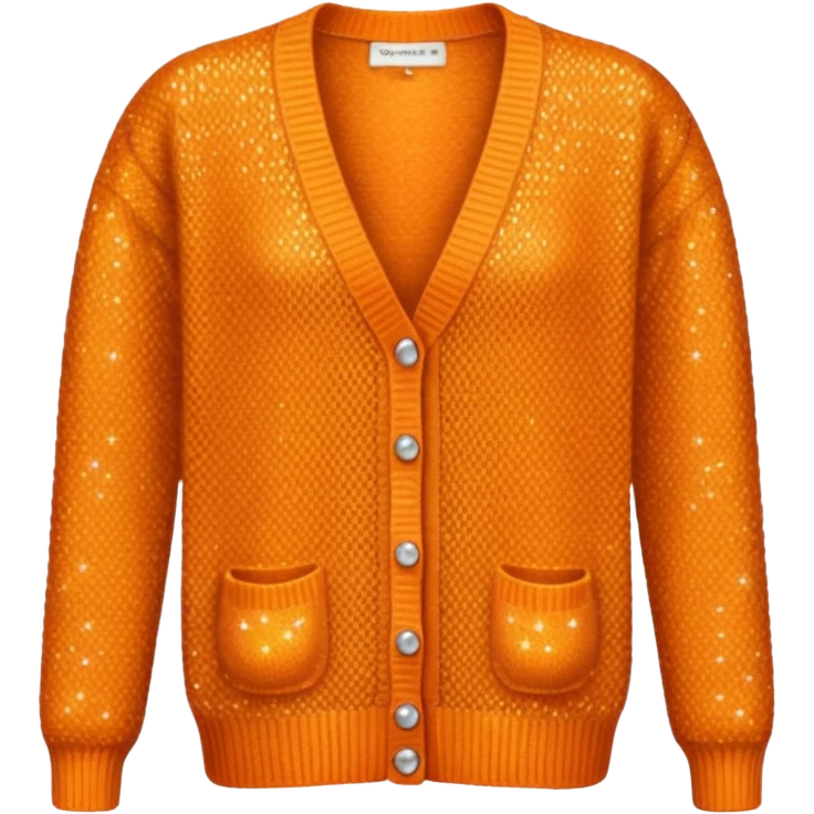 Orange glitter cardigan emoji