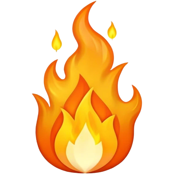 an o with a flame on top emoji