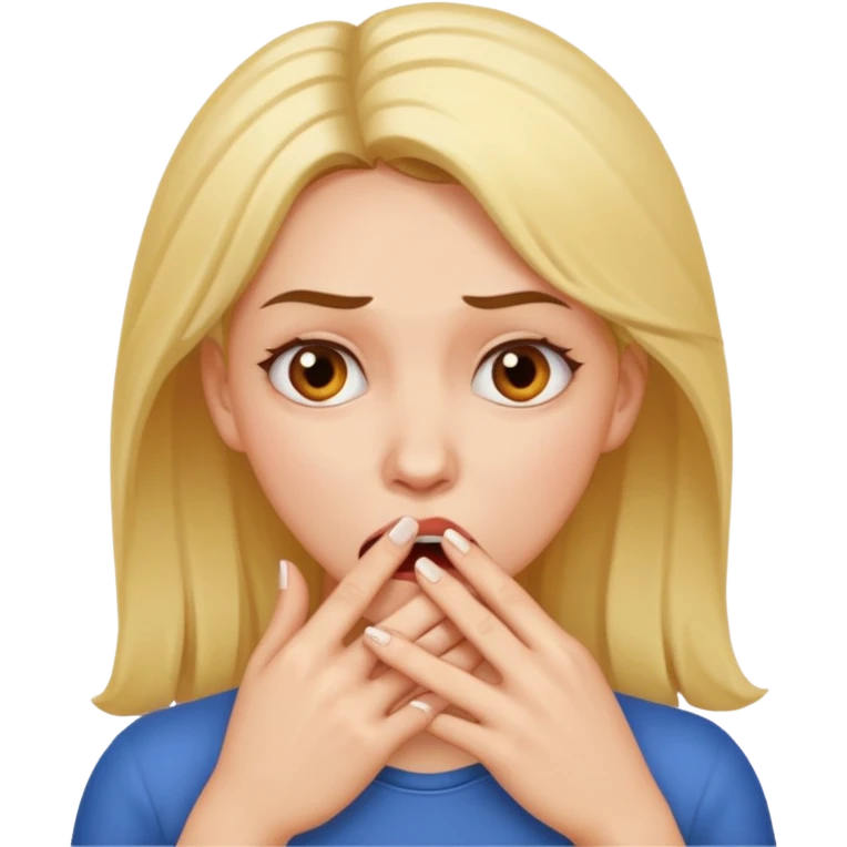 Woman biting her fingers emoji