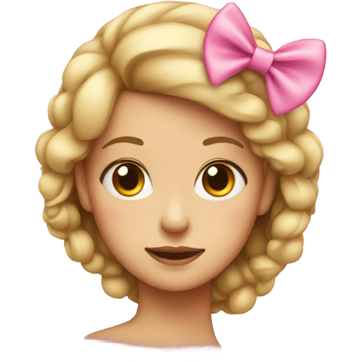Girl with pink bow emoji