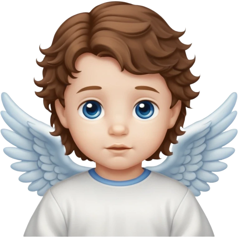  Baby boy angel with brown wavy hair blue eyes emoji