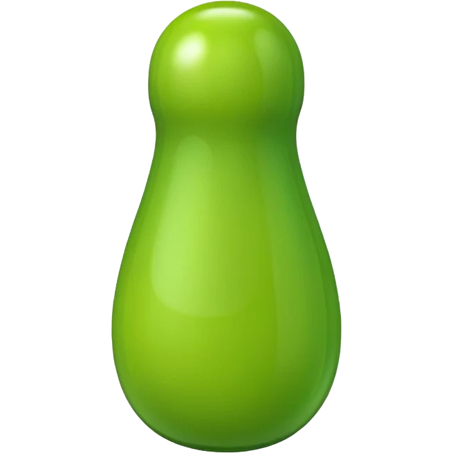 A green skittle emoji