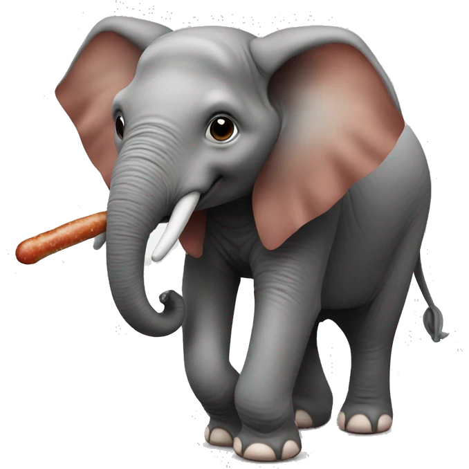 Elephant with sausage  emoji