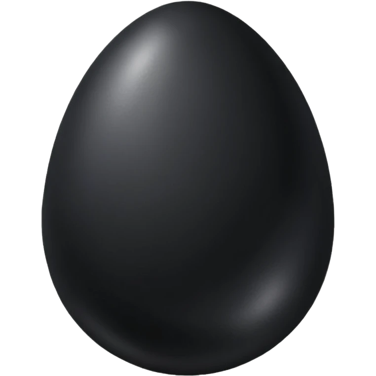 glistening wet black egg, no face emoji