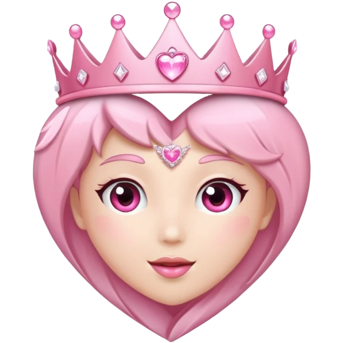 sakura heart with a sparkling tiara emoji