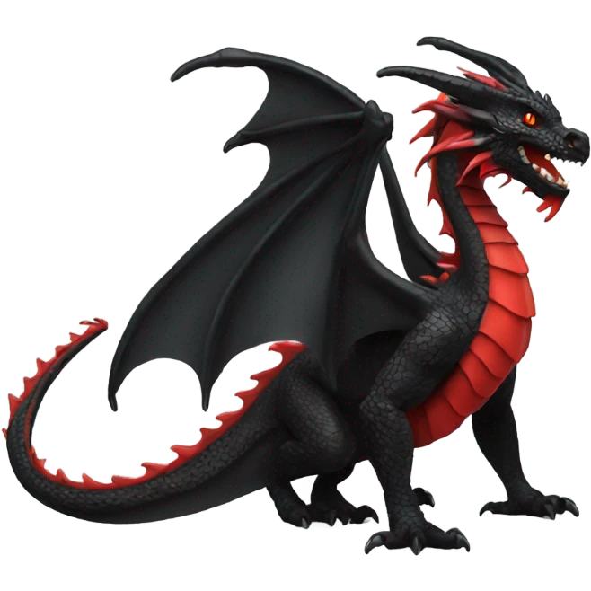 Black and red dragon  emoji