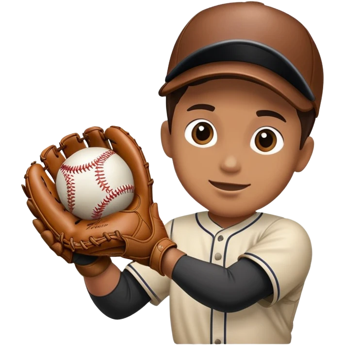 person catching baseball with glove emoji