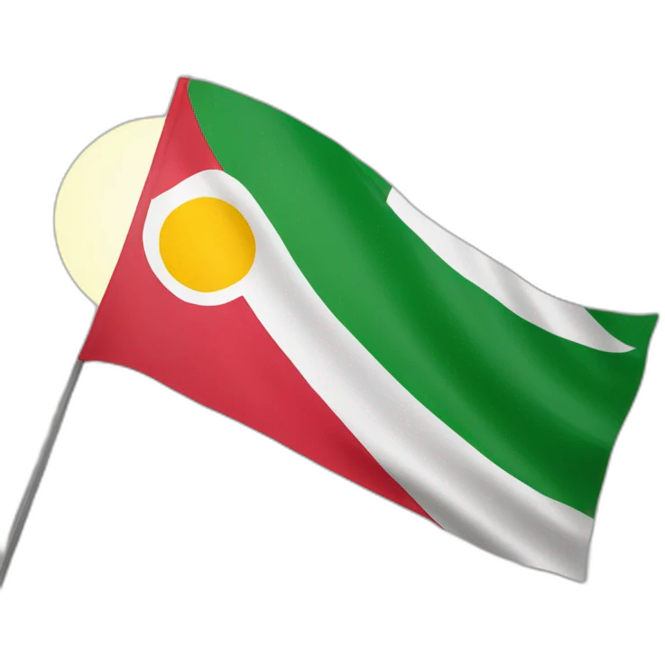 Flag of Madagascar with a sun in the background emoji