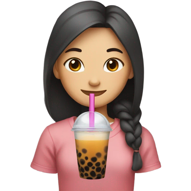 girl drinking boba emoji