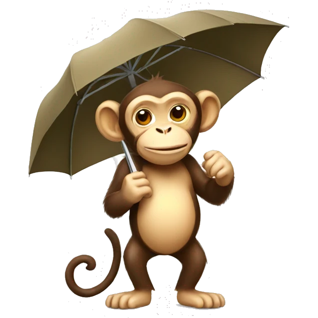 Monkey with umbrella  emoji