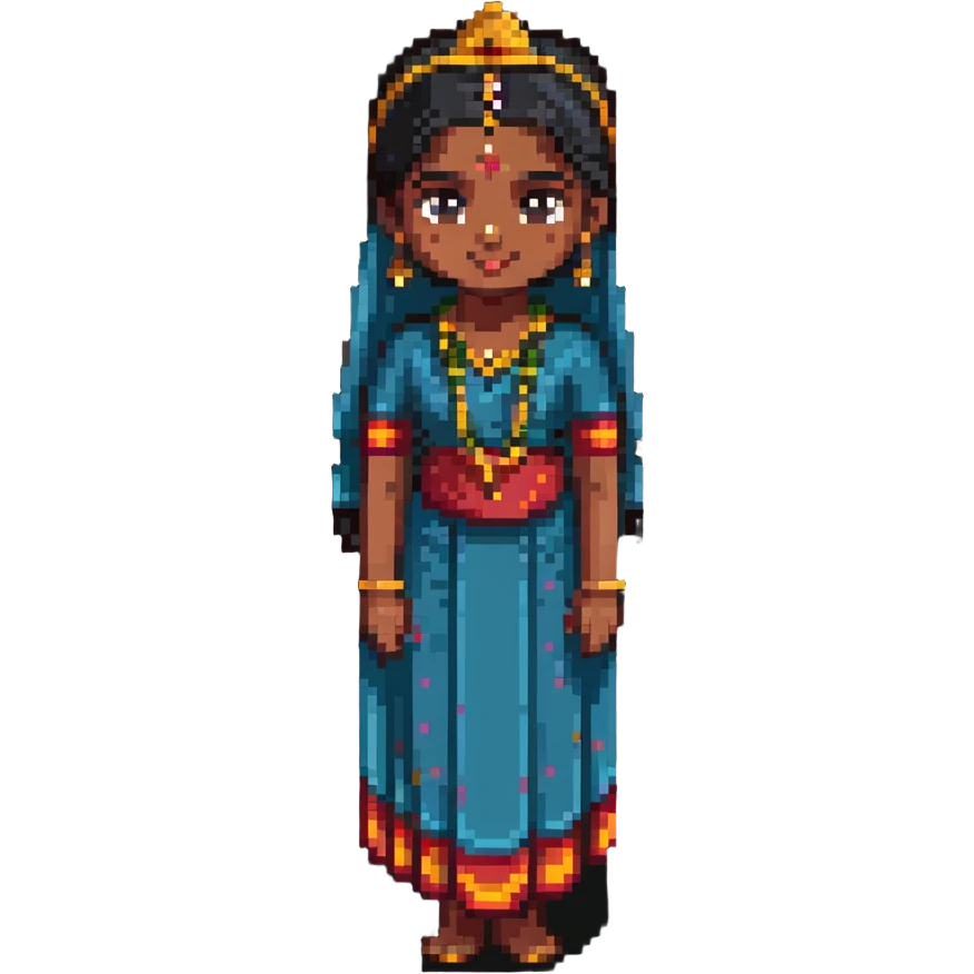 Tamil girl in traditional dress emoji