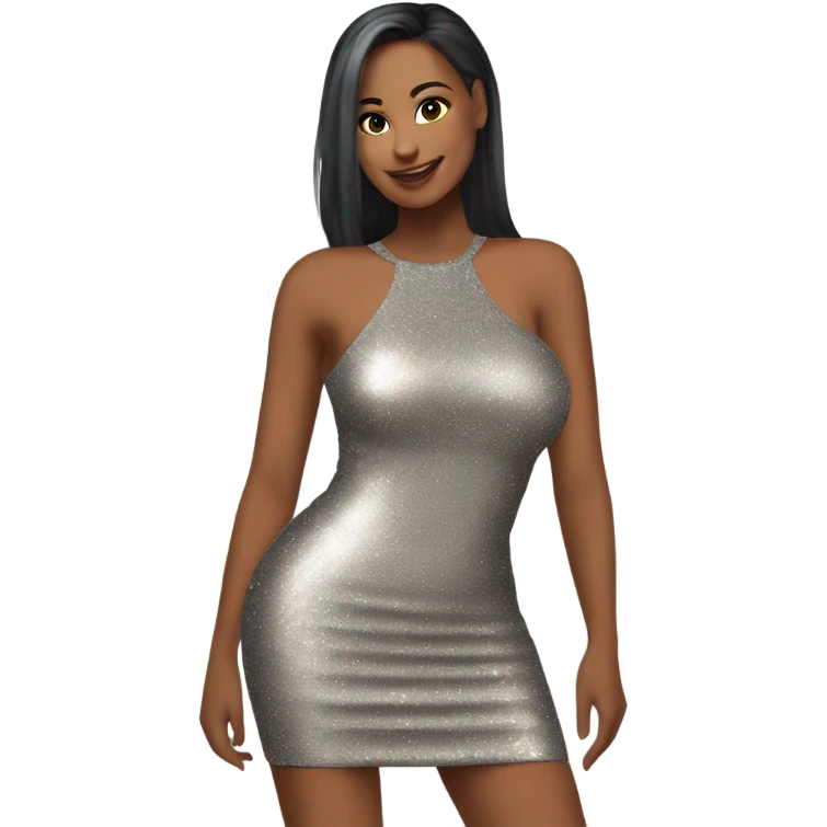 sparkly short bodycon dress emoji