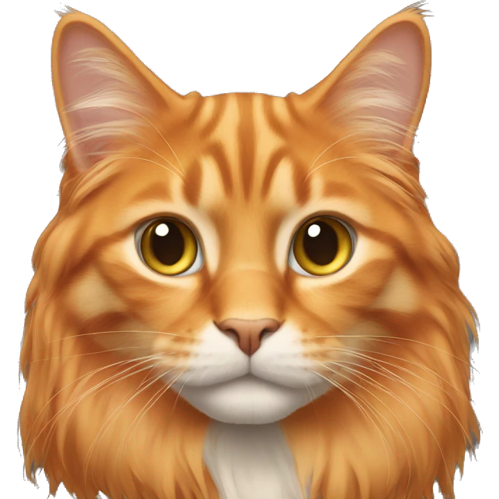Long hair orange cat emoji