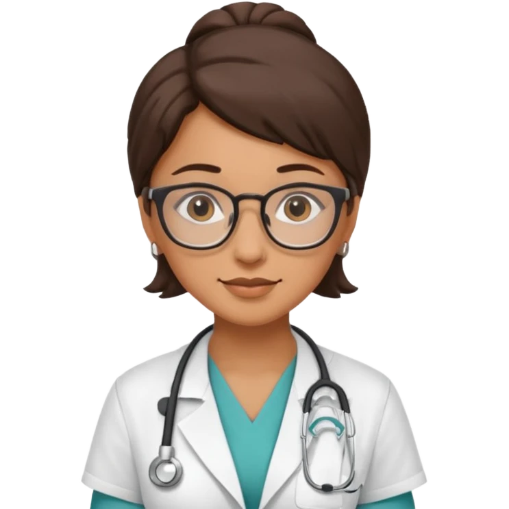 a woman doctor wearing glasses emoji