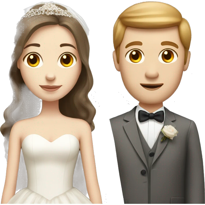 pale brunette girl marrying tall pale man with light brown hair  emoji