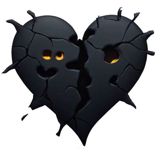 Broken spooky black heart emoji