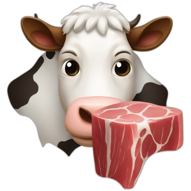 Vache avec viande  emoji