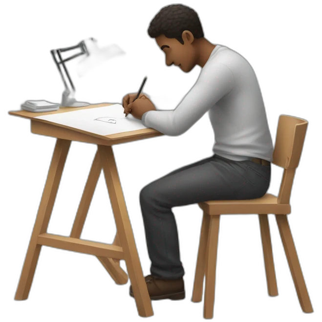 A person drawing on his drawing table  emoji