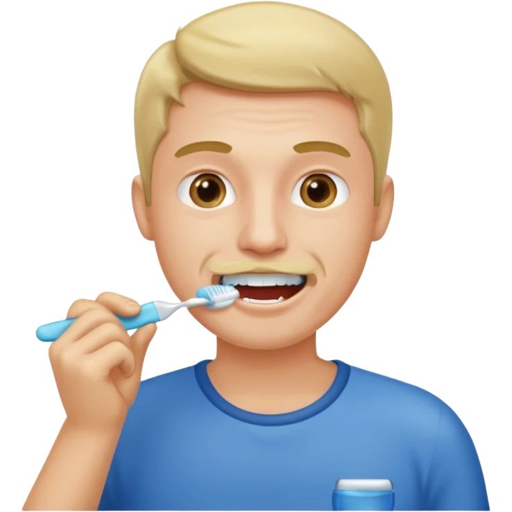 man brushing his teeth emoji