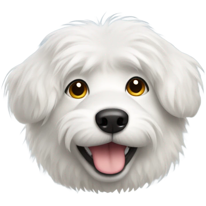 White dog with fur emoji