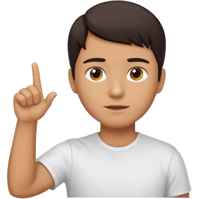 Como el segundo pero con la otra mano se señale la cabeza emoji