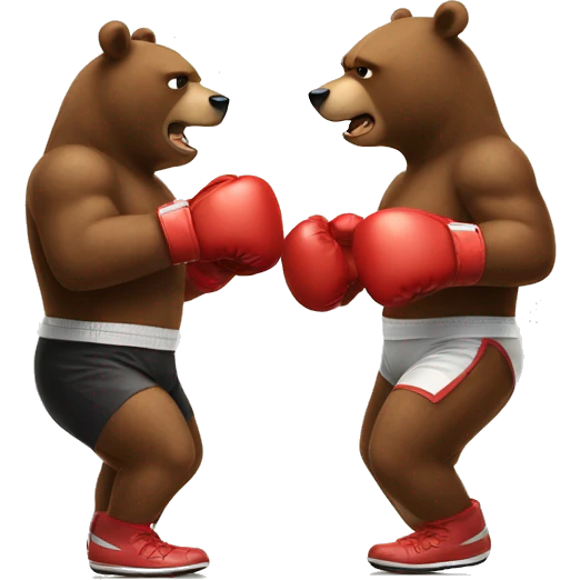 Two bears wearing boxing gloves fighting each other  emoji