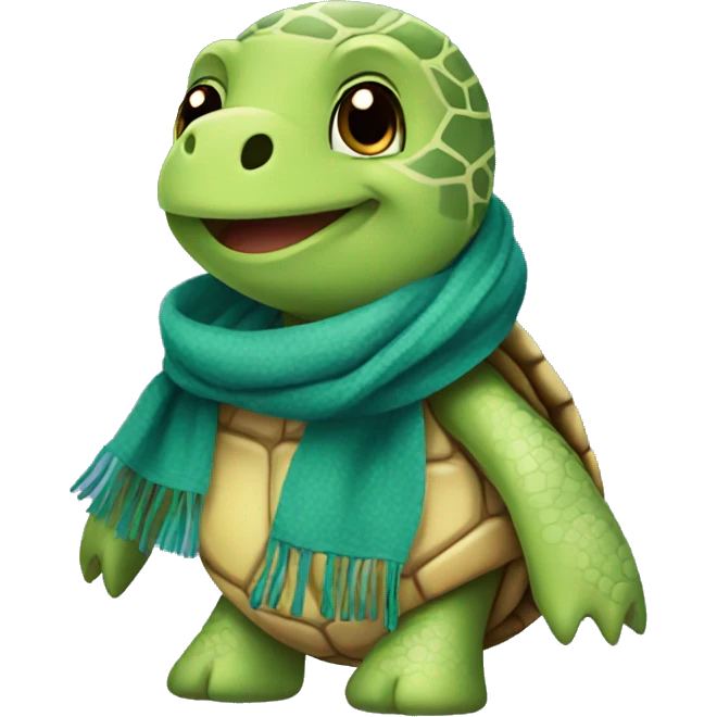 Turtle wearing a scarf emoji