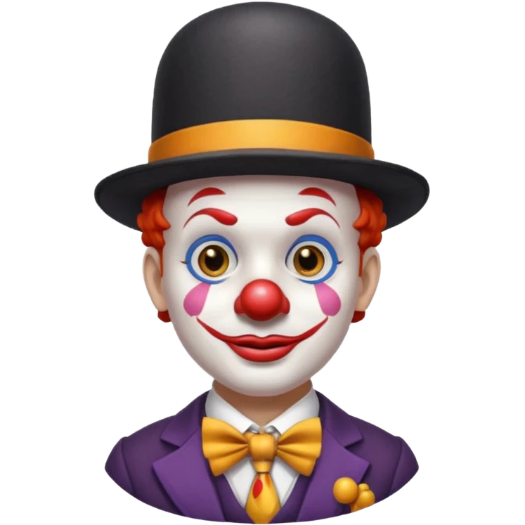 Clown in bowler hat & long tie emoji