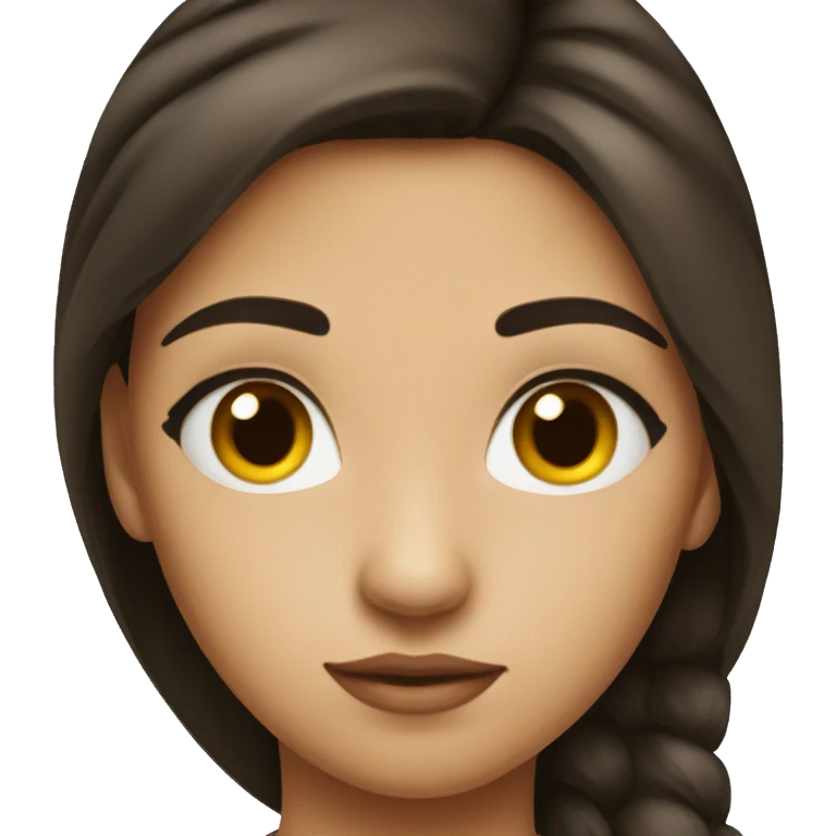 Brunette girl side eyeing  emoji