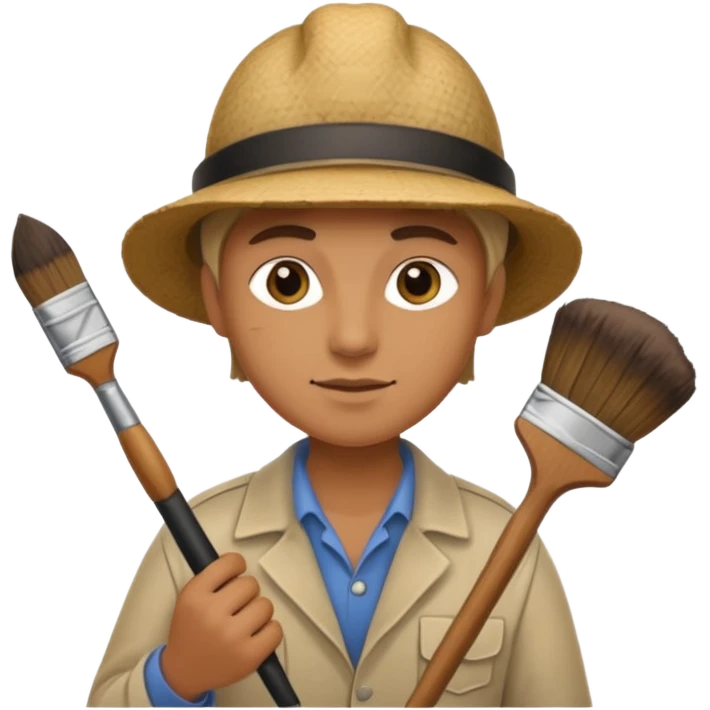 Archaeologist with brush emoji