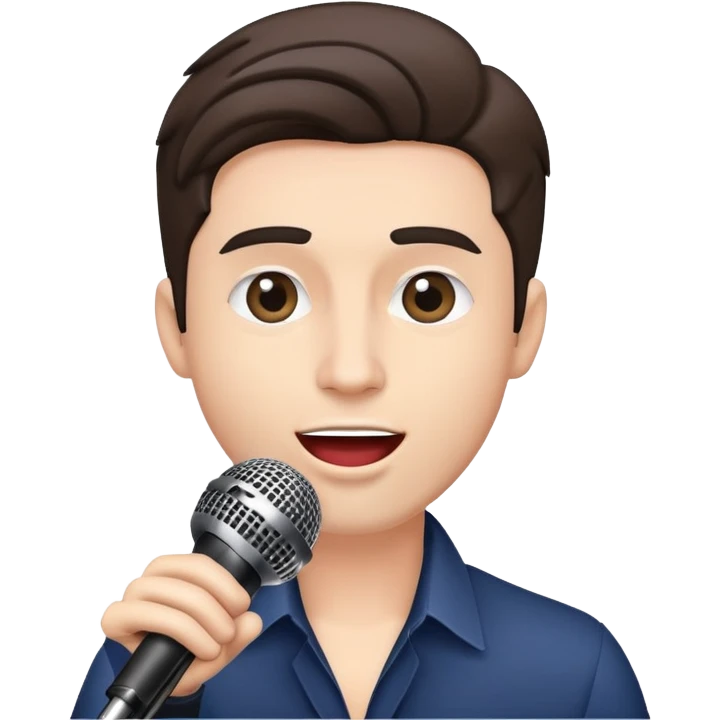 male singer with microphone performing on stage emoji