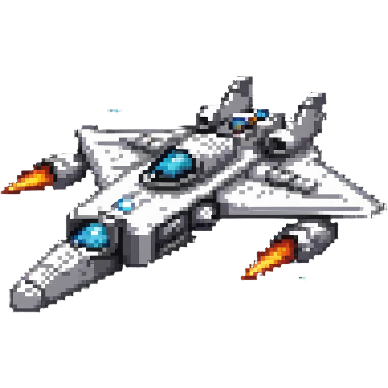 Space cruiser with sleek design and glowing engines, flying through stars emoji