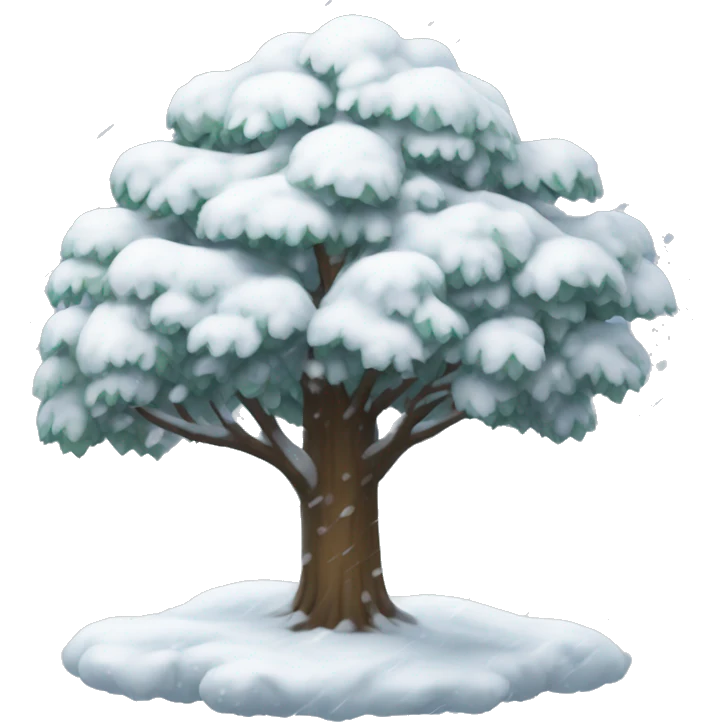 Aesthetic tree with snow emoji