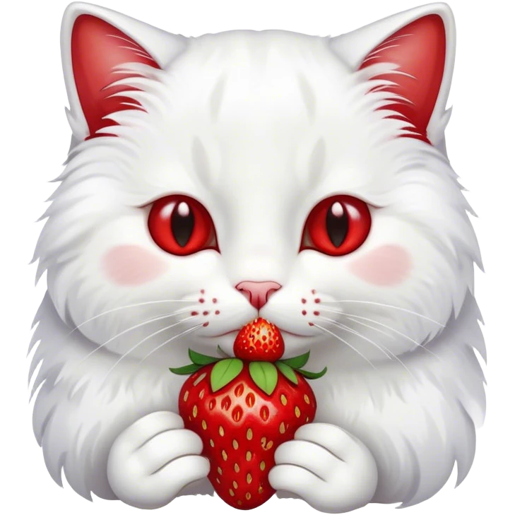 Cat eating a strawberry  emoji