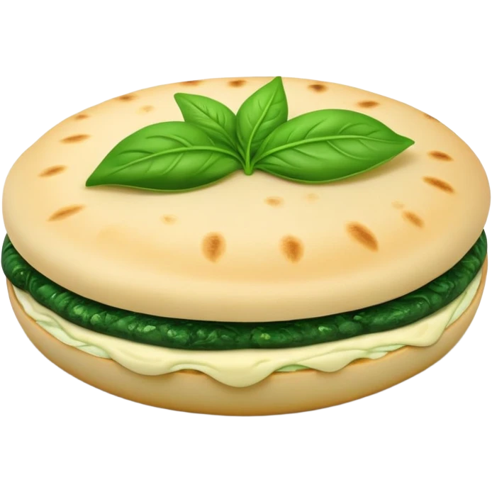 Arepa hecha de espinaca toda de color verde  emoji