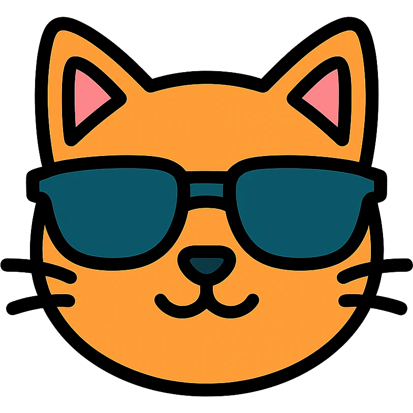 cat wearing sunglasses color icon emoji