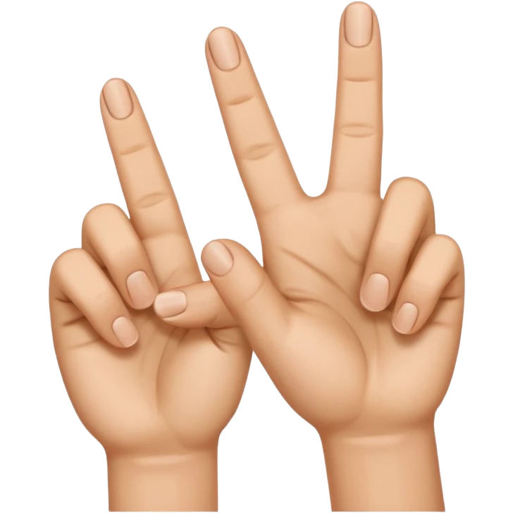 Manos con 3 dedos levantados de un lado y del otro lado 1 dedo levantado emoji