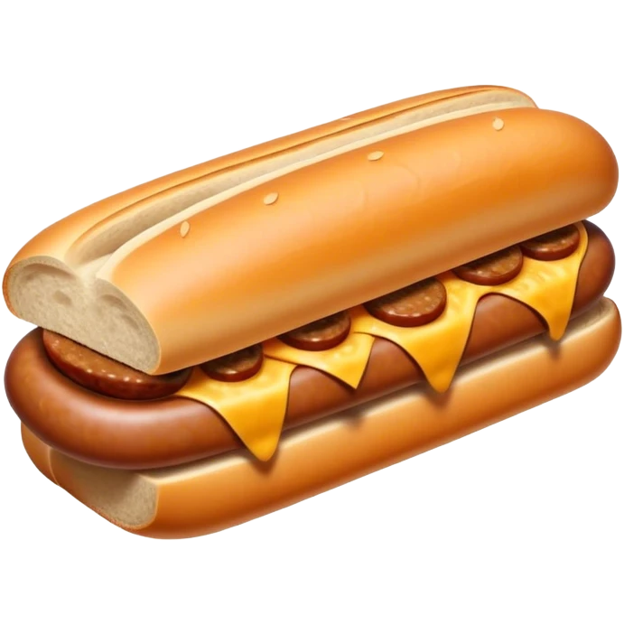 Sausage Sizzle Cinematic Realistic Sausage Sizzle Dish Emoji, depicted as a sizzling sausage tucked into a triangular slice of bread, rendered with rich textures and dynamic, warm lighting. emoji