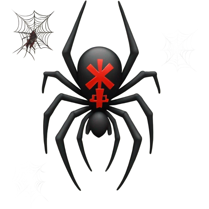 gothic spider with red cross emoji
