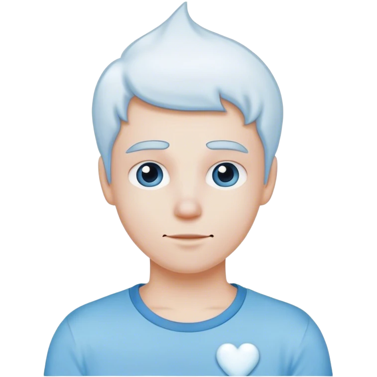 Ice Heart with "frosty" in the heart with sky blue tshirt emoji