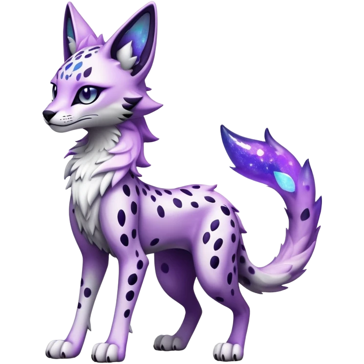 Epic Edgy Black White Purple ethereal eldritch Sergal-shiny sparkle starry Serval-Fionbri full body emoji