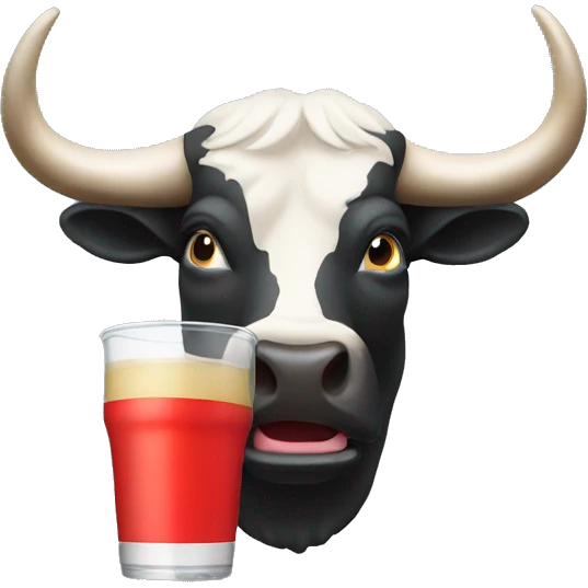Bull drinking redbull emoji
