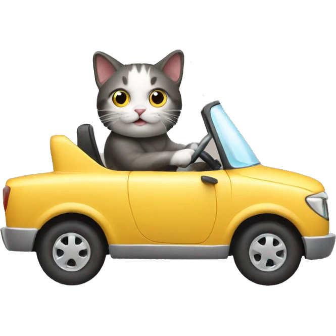 Cat driving car emoji