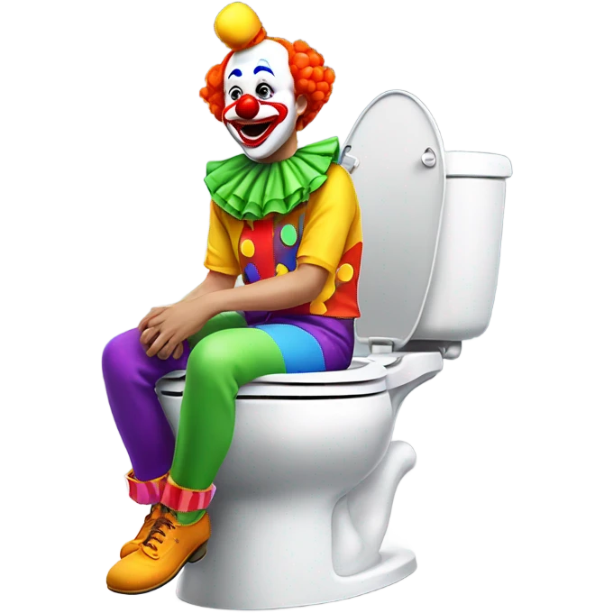 Clown sitting on toilet emoji