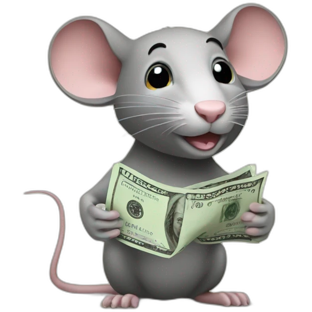 Rat with bills emoji