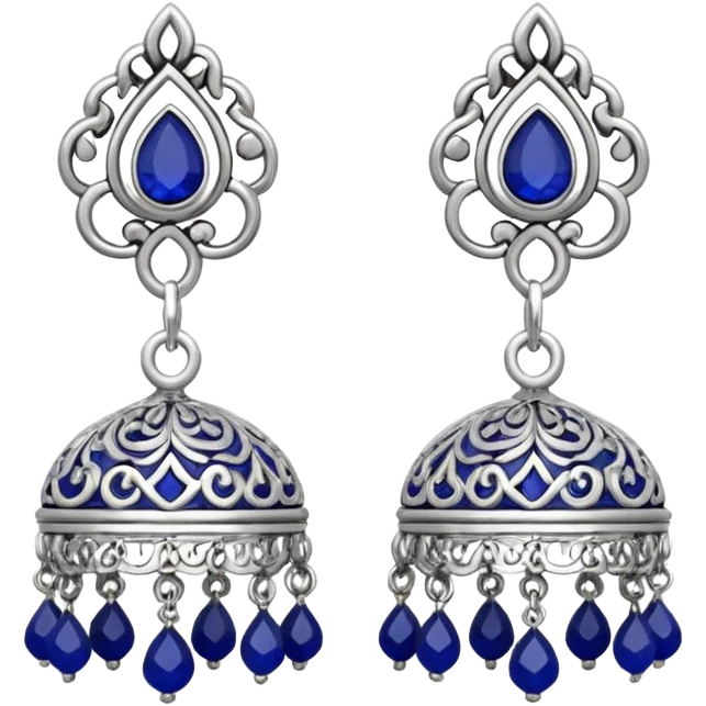 generate an ios genmoji of jhumkas silver emoji