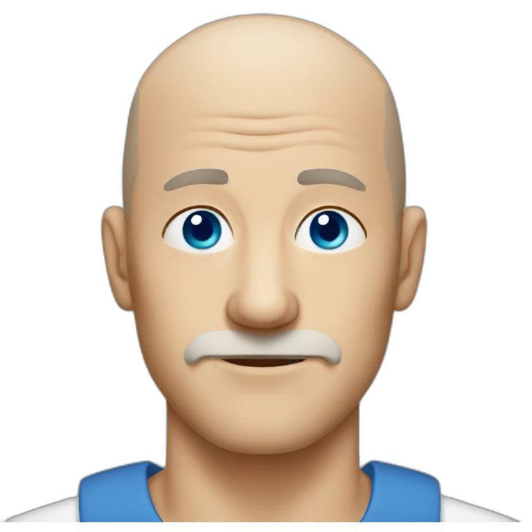 bald older white man blue eyes no mustache emoji