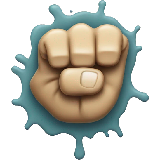 Fist with goo oozing out of it  emoji