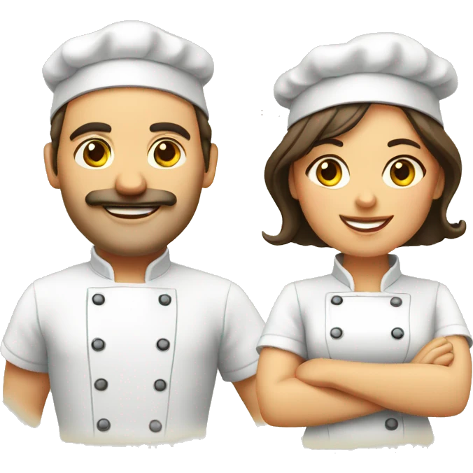 Italian man and woman chefs emoji